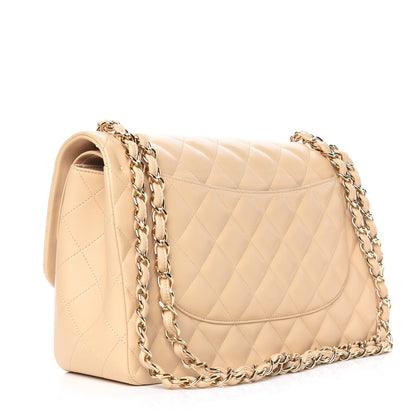 Chanel Lambskin Quilted Jumbo Double Flap Beige Clair 3 of 10