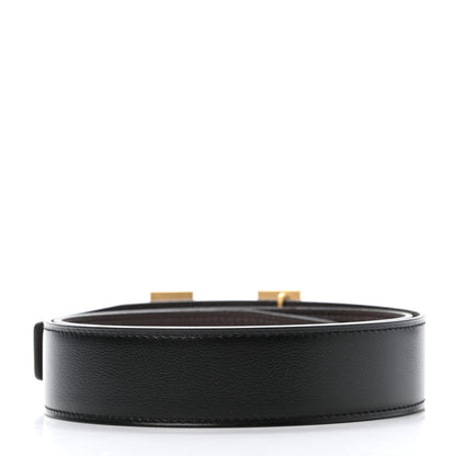 Hermes Box Togo 32mm H Belt 75 Black Chocolate 2 of 4