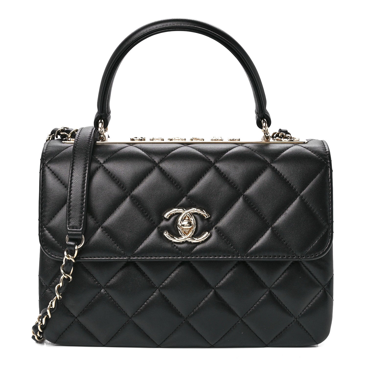 Chanel Lambskin Quilted Small Trendy CC Dual Handle Flap Bag Black 1 of 12