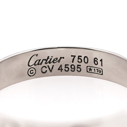 Cartier 18K White Gold 4mm LOVE Wedding Band Ring 61 9.5 3 of 3