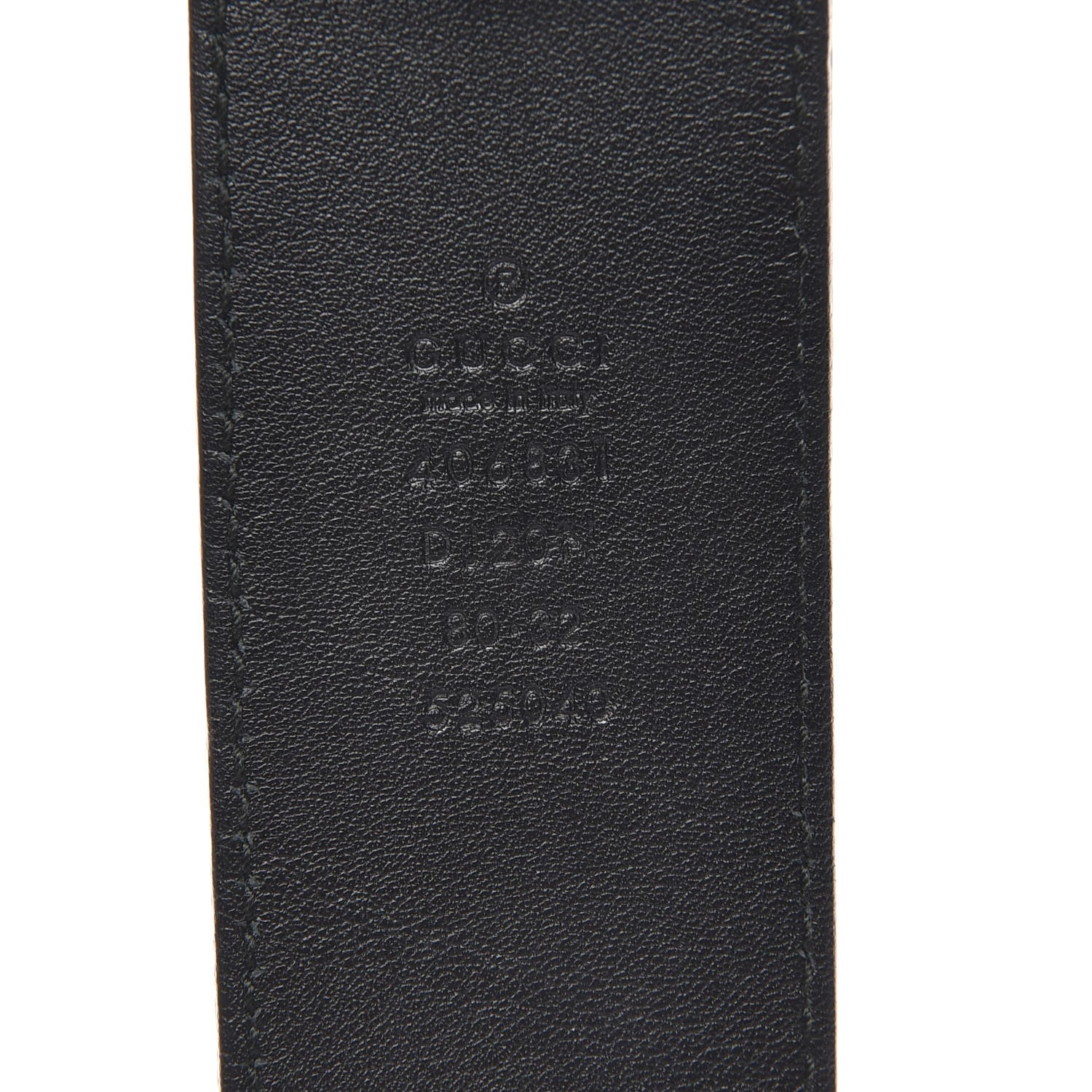 Gucci Textured Dollar Calfskin Nickel Double G 40mm Belt 80 32 Black 3 of 7
