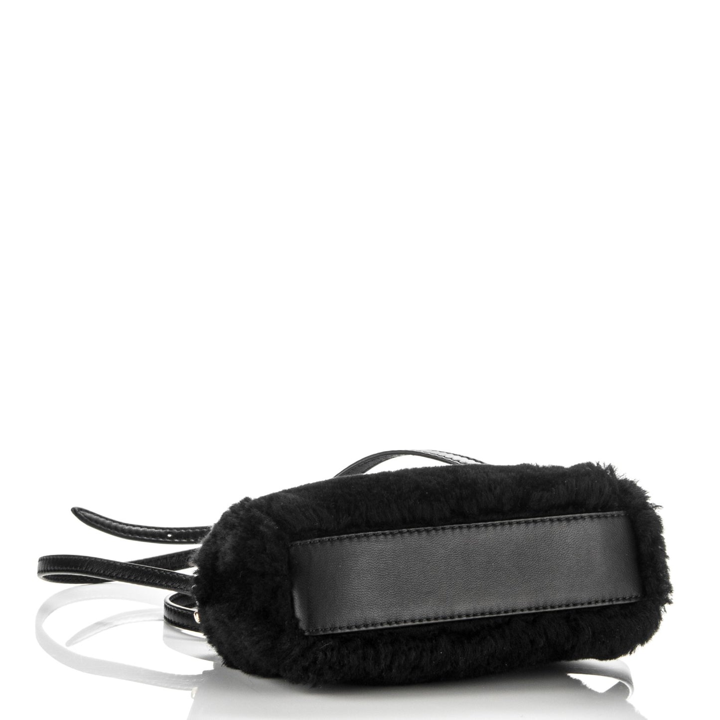 Shearling Shiny Nappa Micro Peekaboo Iconic Satchel Black