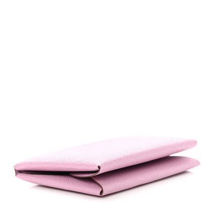 Hermes Chevre Mysore Calvi Duo Card Case Mauve Sylvestre 4 of 9