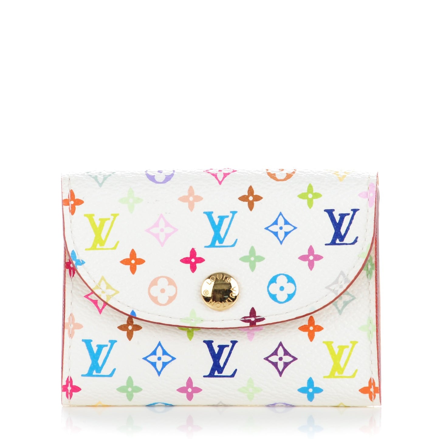 Monogram Multicolor Business Card Holder White