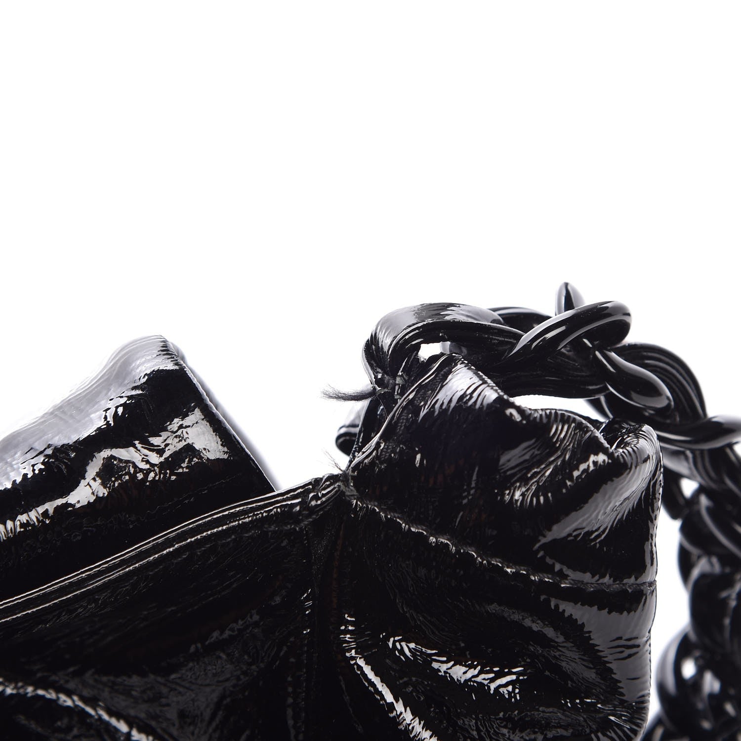 Chanel Crinkled Patent Modern Chain Flap Black 14 of 14
