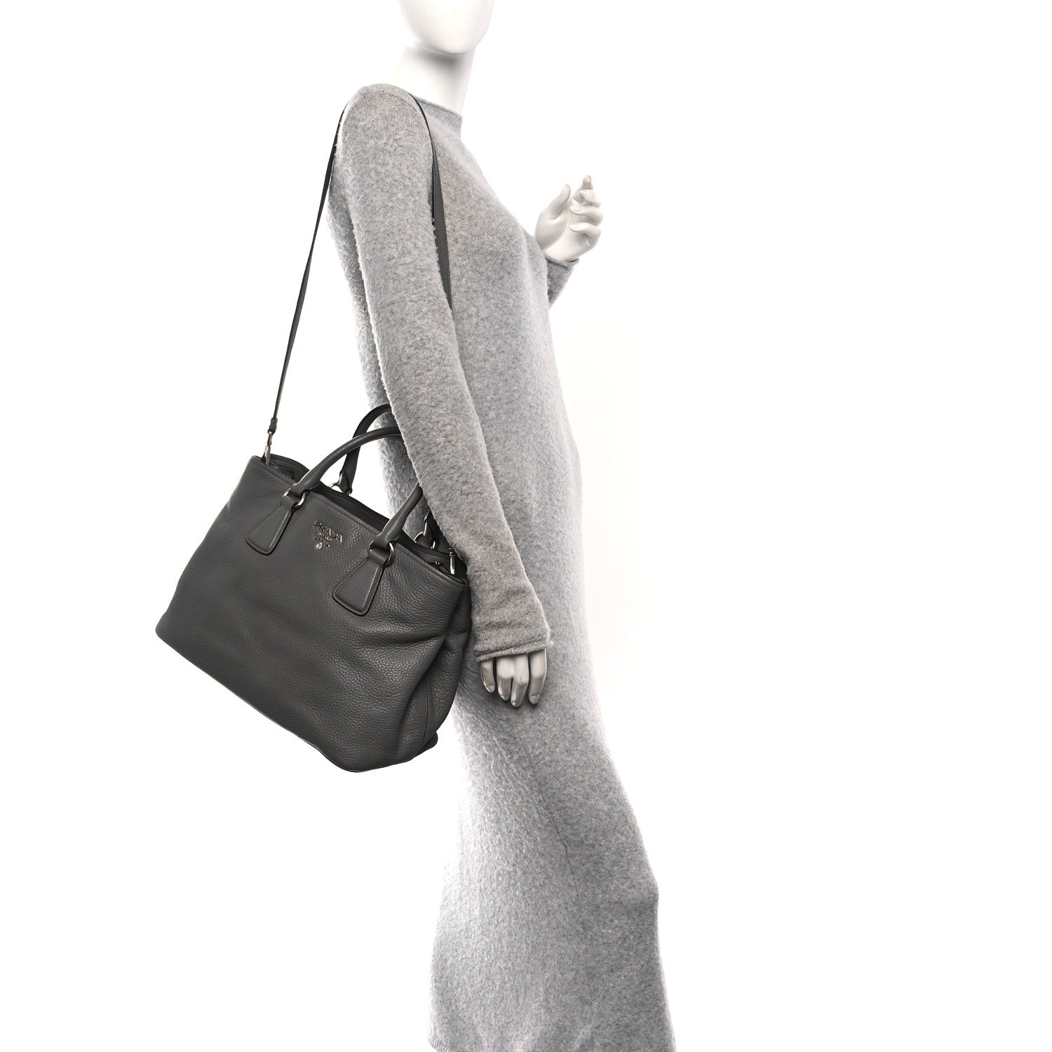 Prada Vitello Daino Tote Marmo 2 of 10