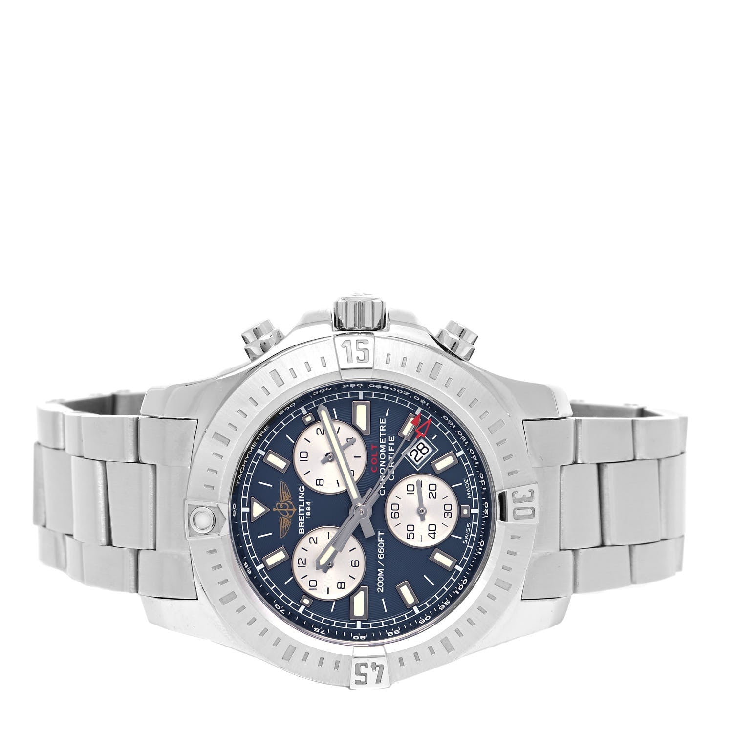 Breitling Stainless Steel 44mm Colt Chronograph Quartz Watch Blue A73388 2 of 5