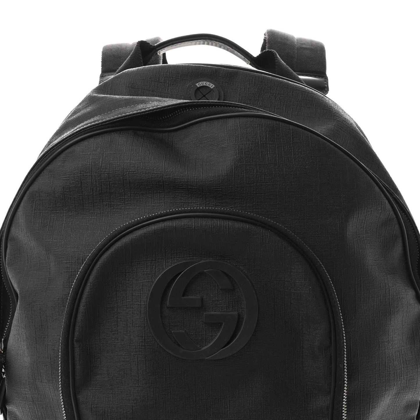 GG GUCCI Coated Canvas Interlocking G Travel Backpack Black