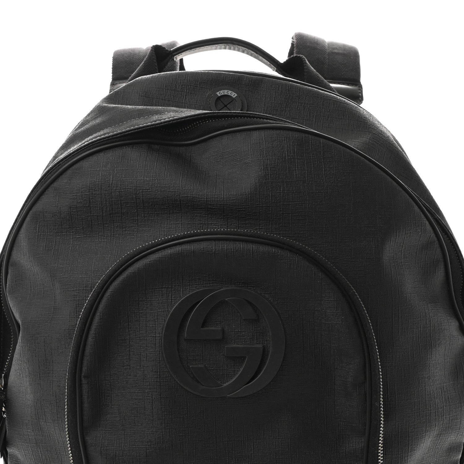 Gucci GG GUCCI Coated Canvas Interlocking G Travel Backpack Black 8 of 12