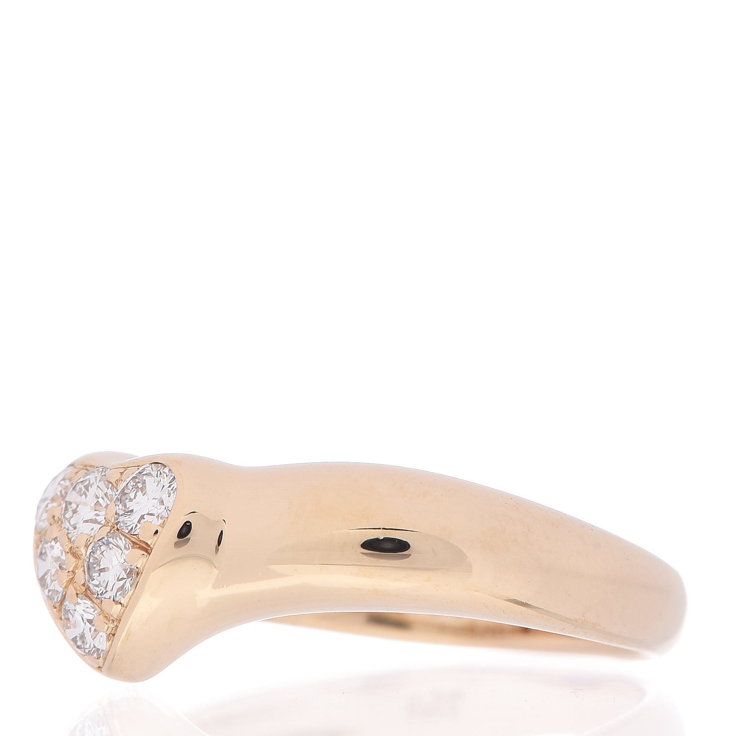 Tiffany 18K Yellow Gold Diamond Heart Band Ring 47 4 3 of 6