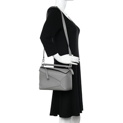 Loewe Calfskin Small Puzzle Edge Bag Pearl Grey 2 of 11