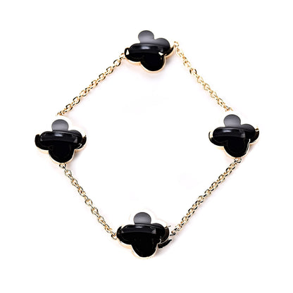 Van Cleef & Arpels 18K Yellow Gold Black Onyx 4 Motifs Pure Alhambra Bracelet 3 of 8