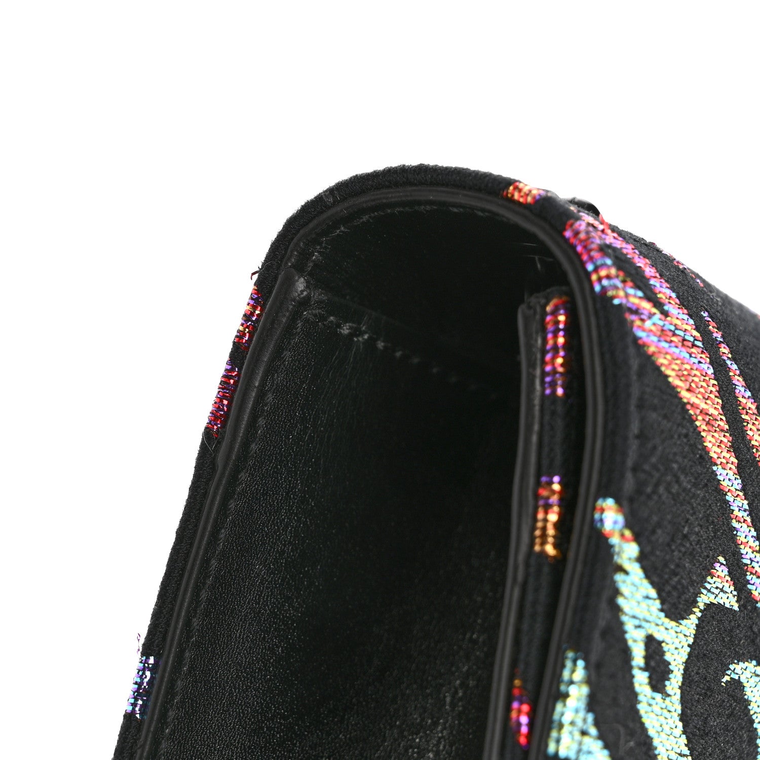 Saint Laurent Canvas Calfskin Metallic Tiger Print Small Monogram Kate Satchel Black Multicolor 12 of 13