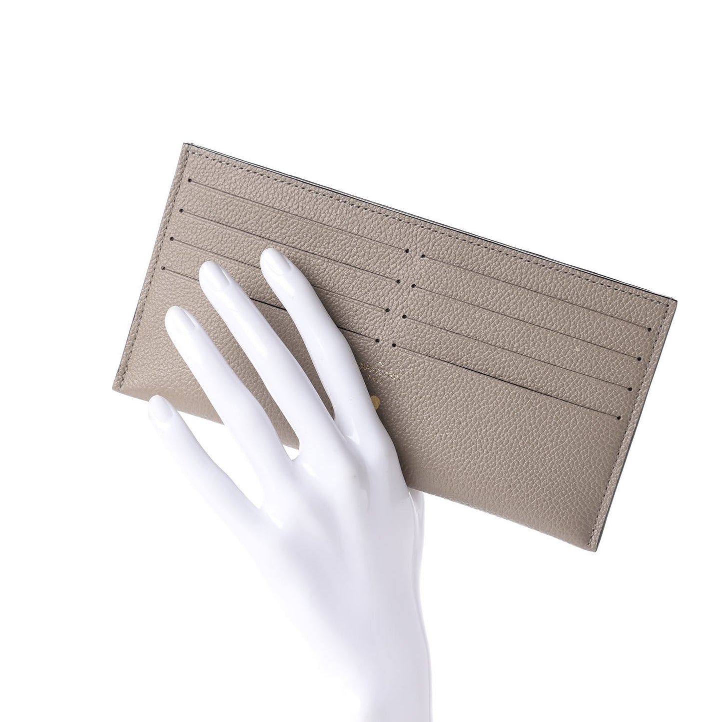 Calfskin Felicie Chain Wallet Card Holder Insert Tourterelle