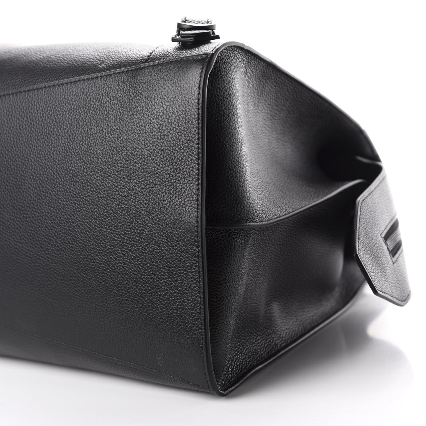 Grained Calfskin Neo Classic Black Hardware Large Top Handle Bag Black