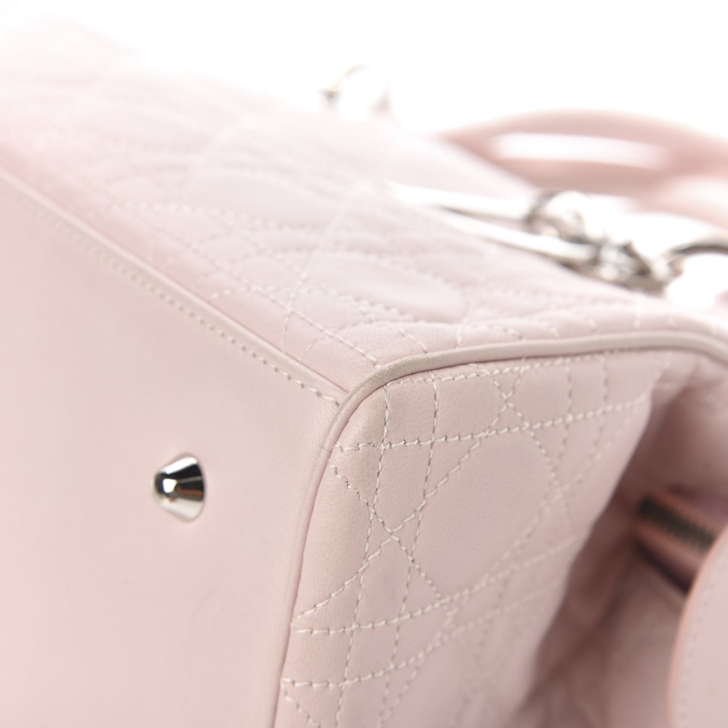 Lambskin Cannage Soft Lady Dior Satchel Light Pink