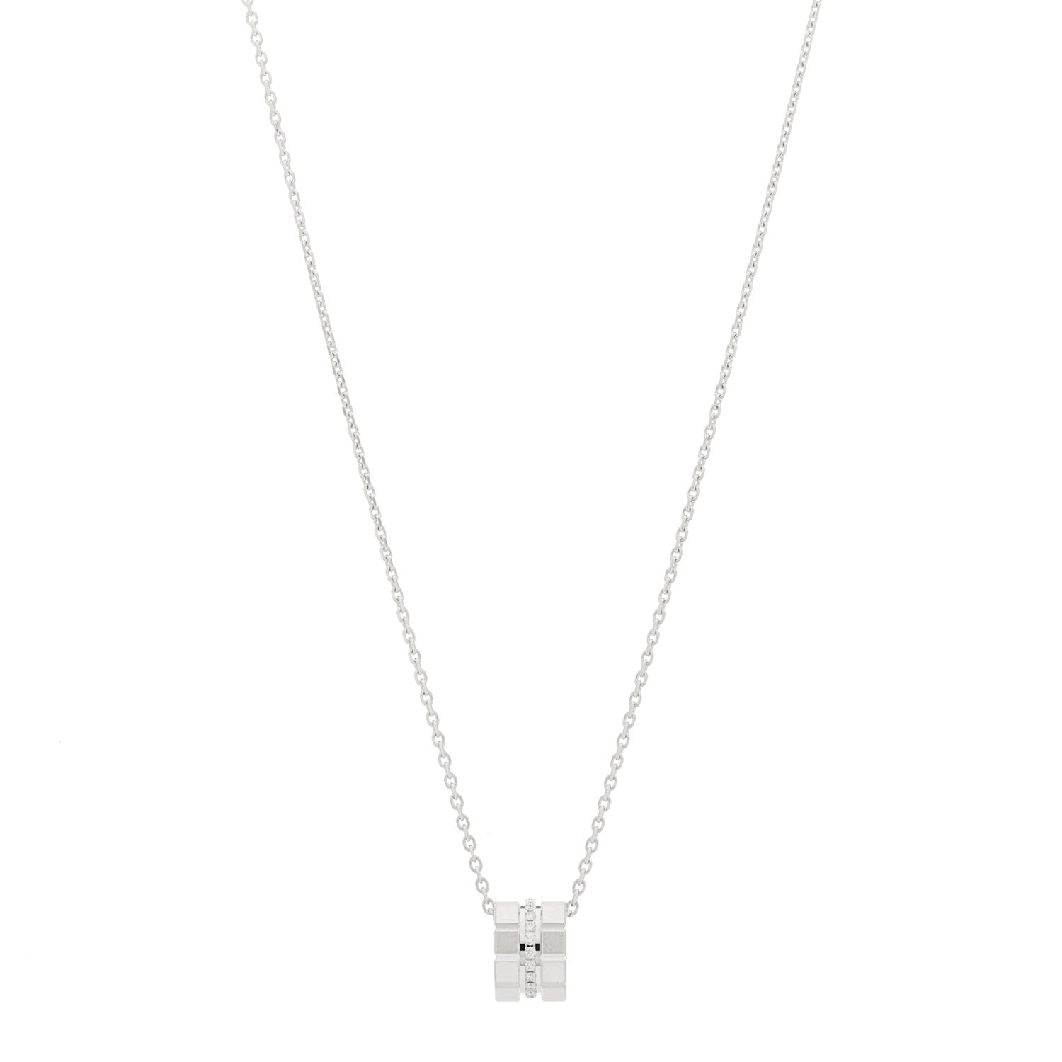 Chopard 18K White Gold Diamond Ice Cube Pendant Necklace 1 of 6