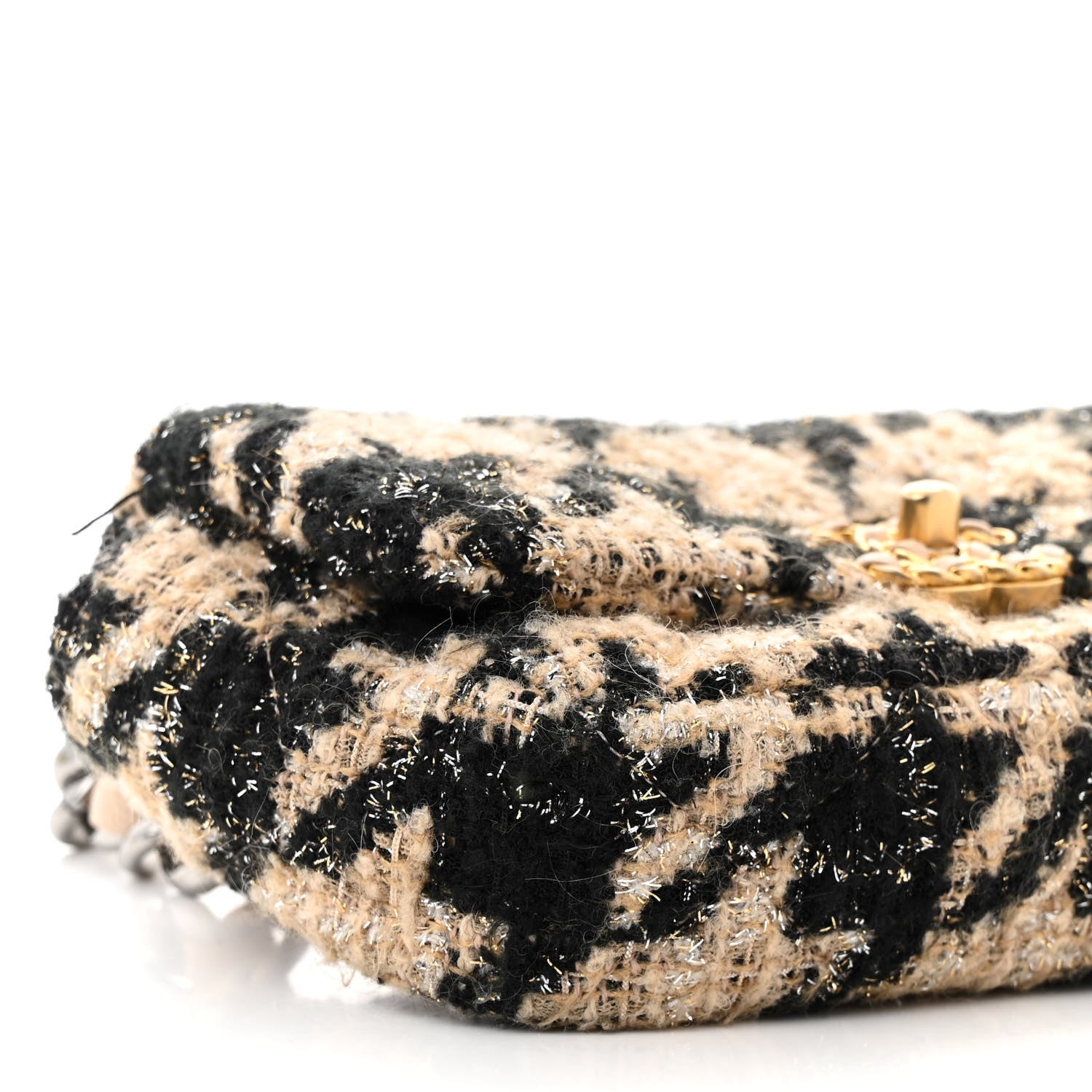 Chanel Tweed Quilted Chanel 19 Waist Bag Beige Black 9 of 11