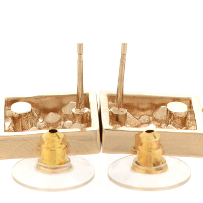 Chanel Crystal Pearl CC Square Drop Earrings Gold 3 of 5