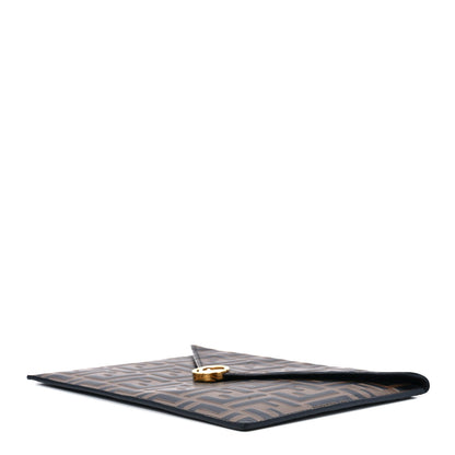 Fendi Vitello Soft F is Fendi Bi-Color FF 1974 Embossed Envelope Pouch Maya Black 11 of 13