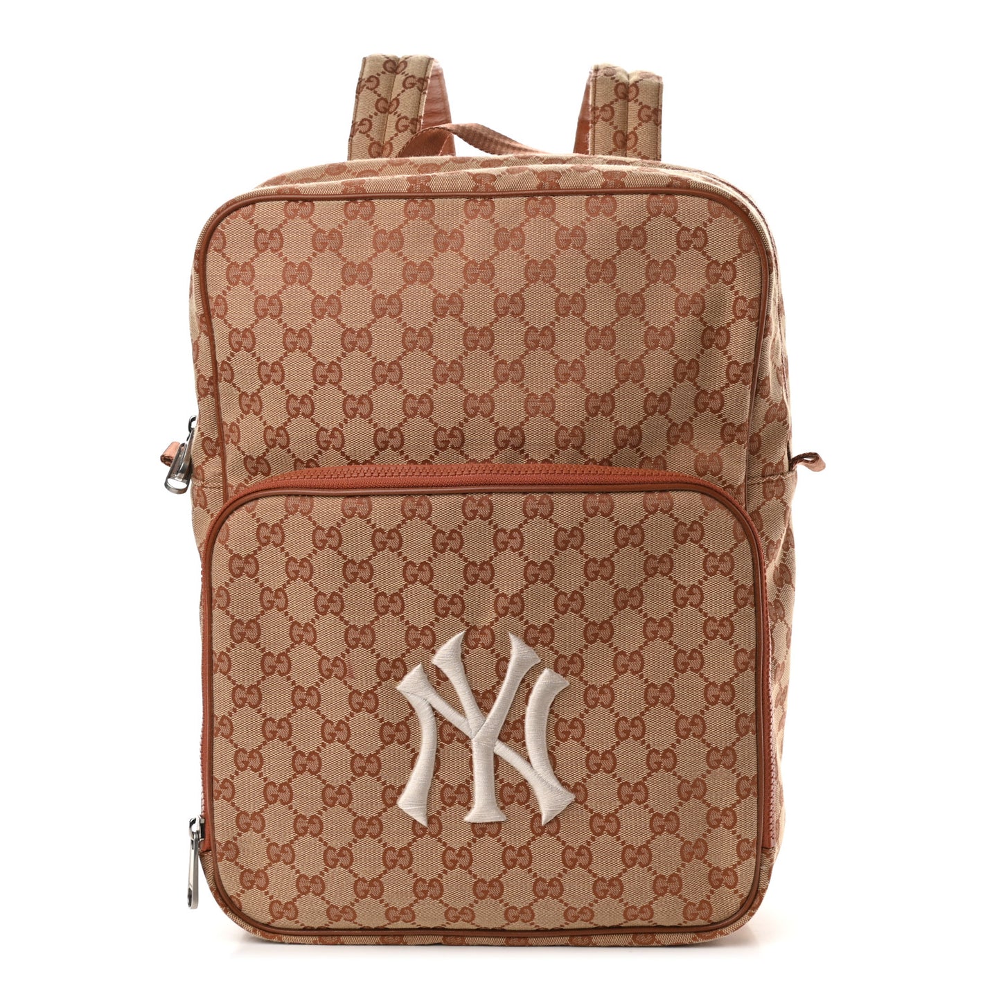 X MLB GG Monogram NY Yankees Medium Backpack Beige Ruggine Ivory