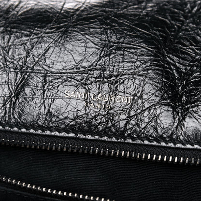 Saint Laurent Crinkled Calfskin Matelasse Monogram Medium Niki Chain Satchel Black 7 of 15