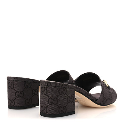 Gucci GG Monogram Horsebit Slide Sandals 36 Dark Brown 5 of 11