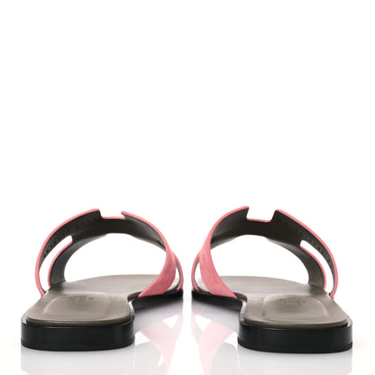 Hermes Suede Goatskin Oran Sandals 39.5 Rose Du Desert 5 of 9