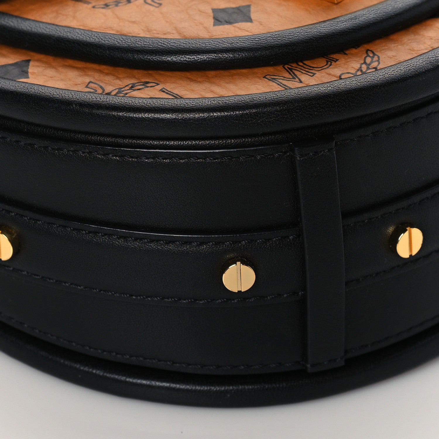 MCM Visetos Mini Patricia Shoulder Bag Cognac Black 7 of 8