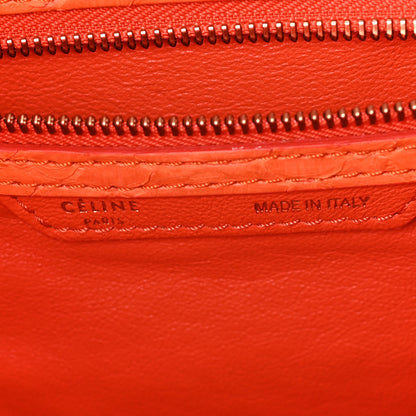 Celine Snakeskin Mini Luggage Orange 6 of 11
