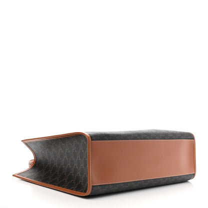 Celine Triomphe Canvas Calfskin Horizontal Cabas Tan 4 of 11