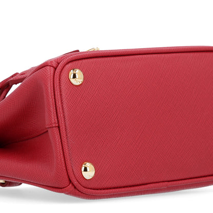 Prada Saffiano Micro Galleria Double Zip Tote Fuoco 9 of 10