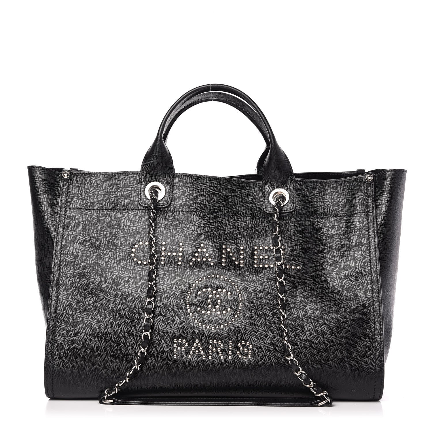 Chanel Caviar Medium Studded Deauville Tote Black 1 of 10