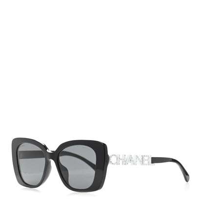 Chanel Acetate Strass Square Sunglasses 5422-B-A Black White 1 of 4