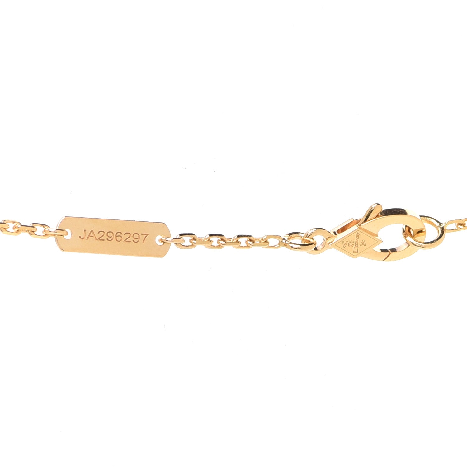 Van Cleef & Arpels 18K Yellow Gold Diamond Vintage Alhambra Pendant Necklace 5 of 6