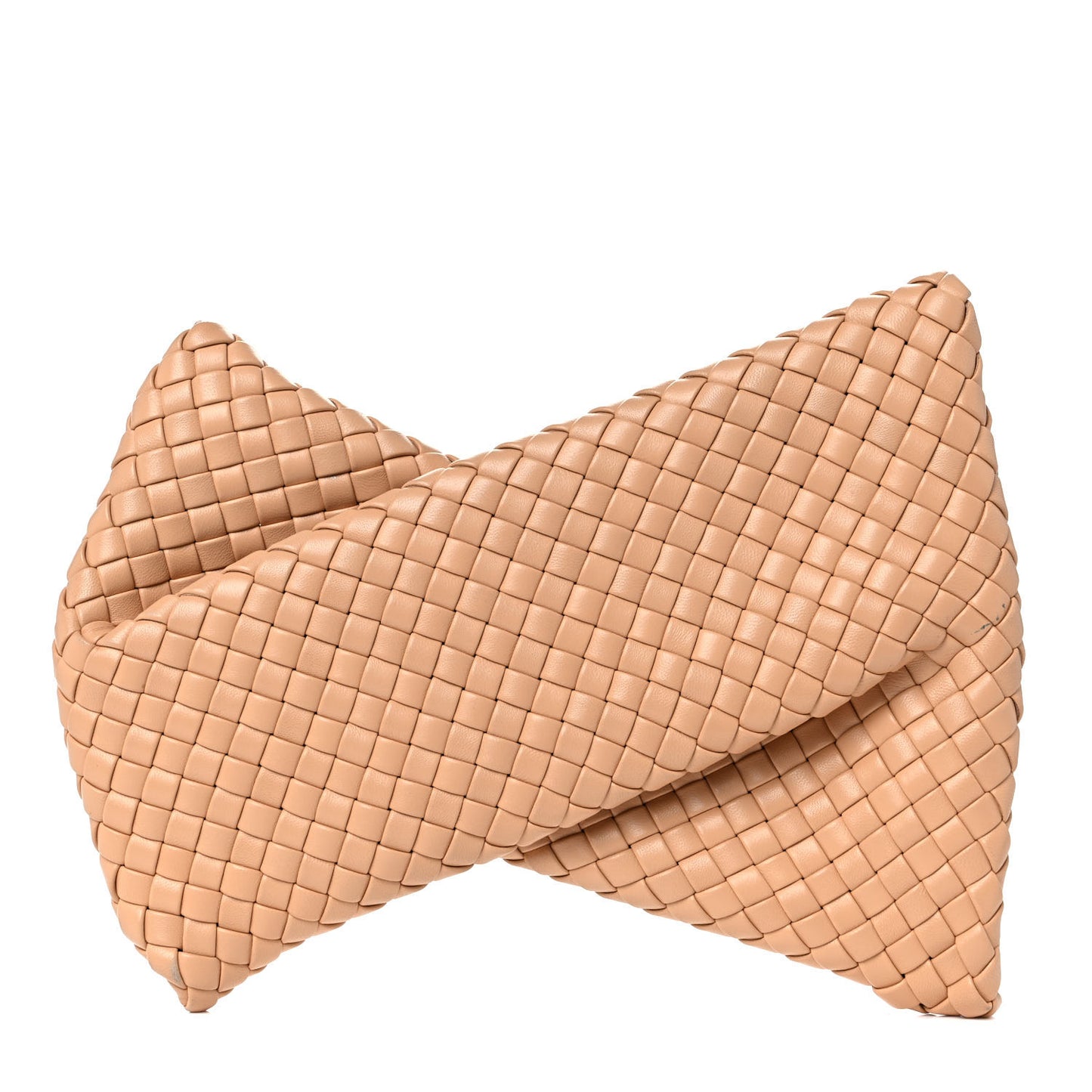 Nappa Intrecciato Crisscross Clutch Porridge