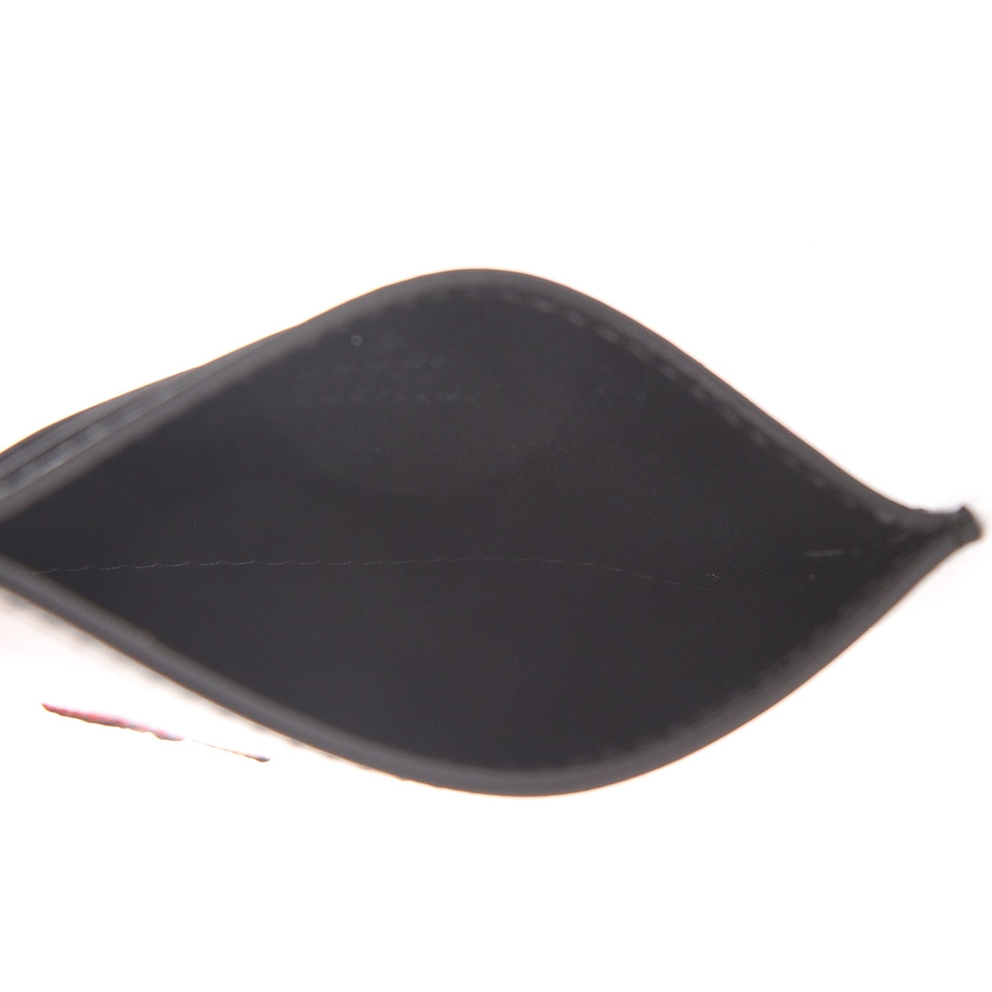 Calfskin Blade Embroidered Card Case Black