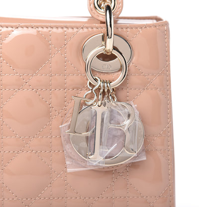 Christian Dior Patent Cannage Small Lady Dior Rose De Vents 10 of 11
