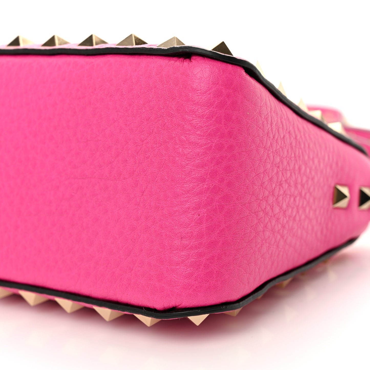 Pebbled Calfskin Small Rockstud Flip Lock Shoulder Bag Pink PP