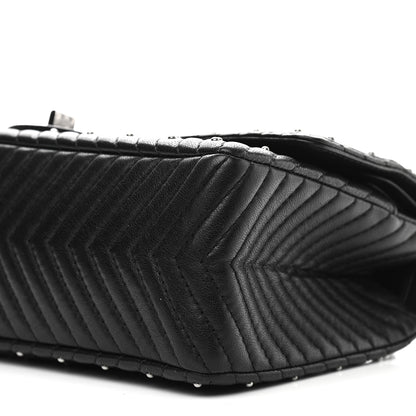 Chanel Sheepskin Chevron Quilted Studded 2.55 Reissue 226 Flap Black 10 of 13
