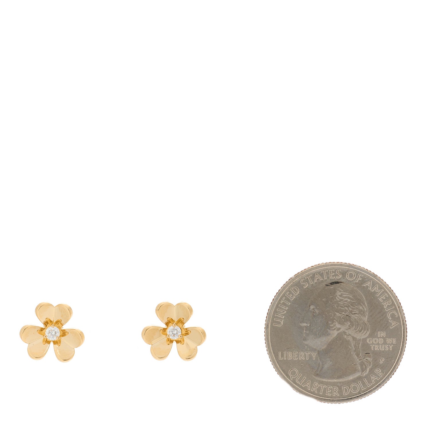 Van Cleef & Arpels 18K Yellow Gold Diamond Mini Frivole Earrings 2 of 4