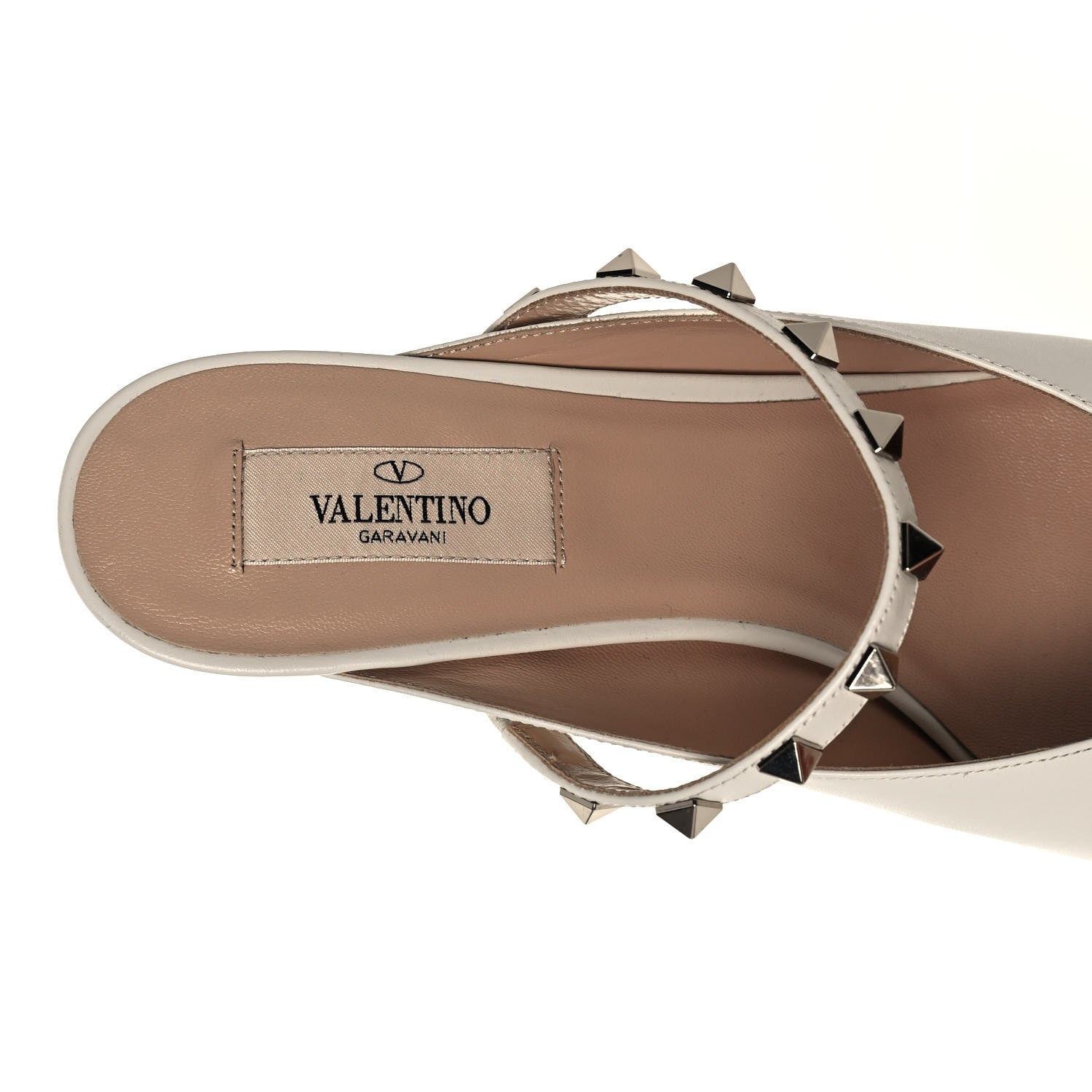 Valentino Garavani Nappa Rockstud Hype Low Heel Mules 39 Ivory 7 of 9