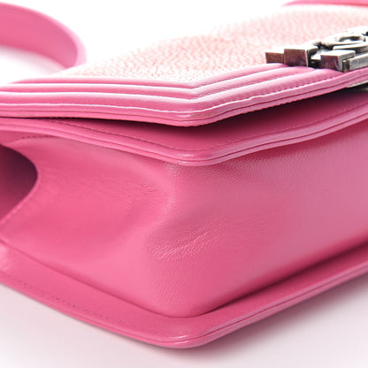 Chanel Galuchat Stingray Small Boy Flap Pink 8 of 10