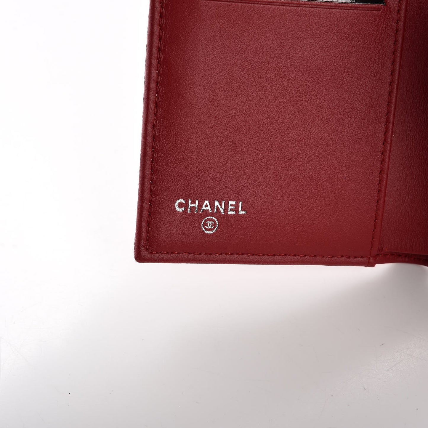 Caviar Quilted Medium Flap Wallet Dark Red