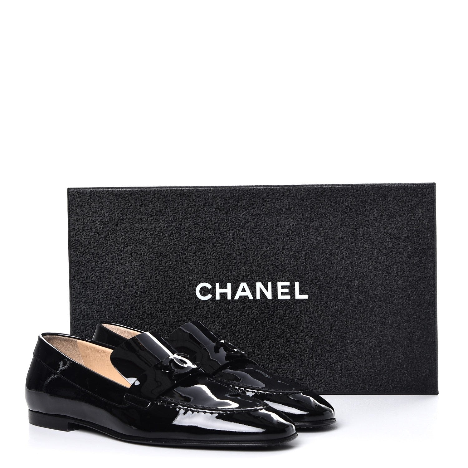 Chanel Patent Calfskin CC Loafers 36 Black 10 of 10