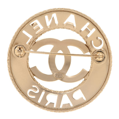 Chanel Metal CC Paris Brooch Gold 3 of 5