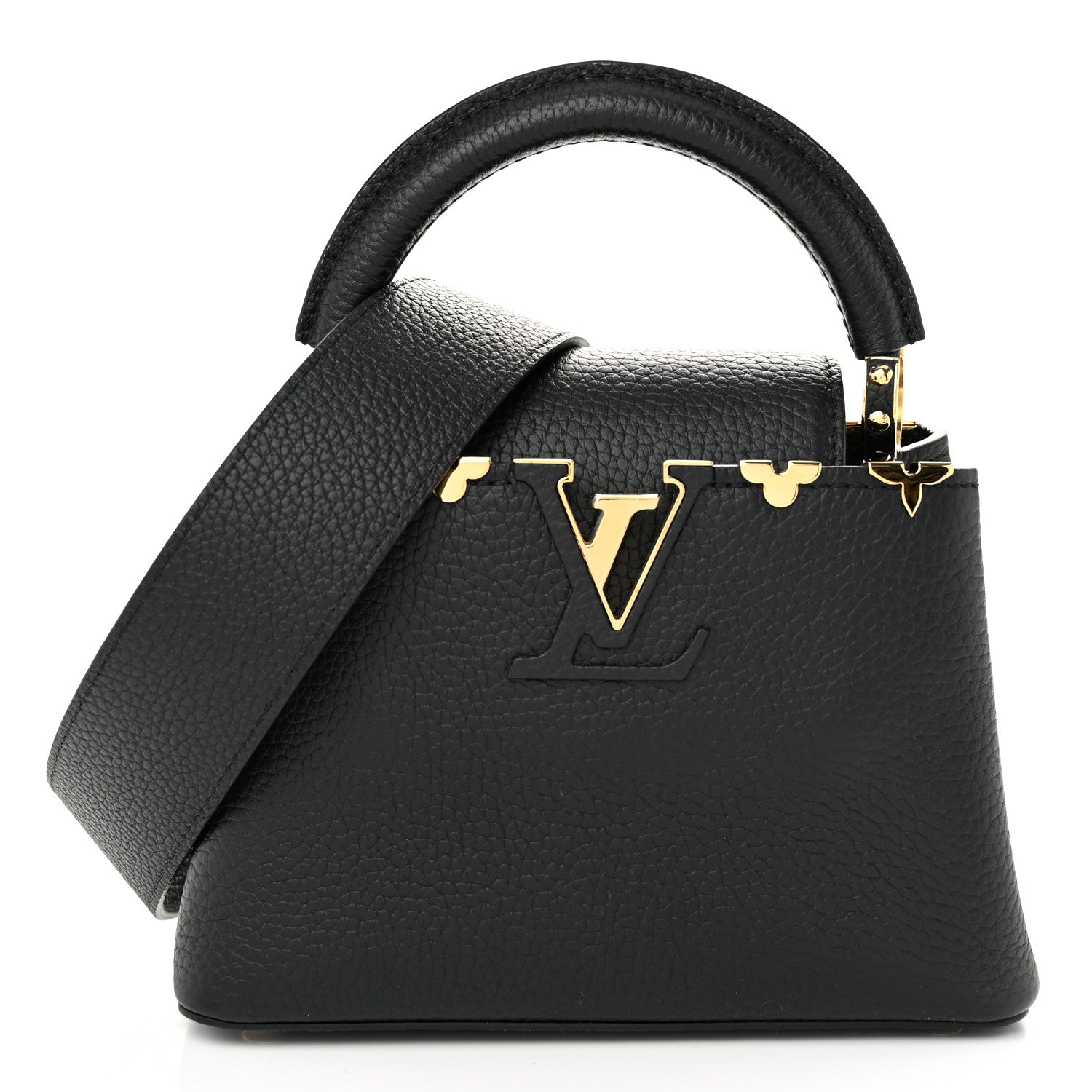 Louis Vuitton Taurillon Embellished Flower Crown Capucines Mini Black 1 of 9