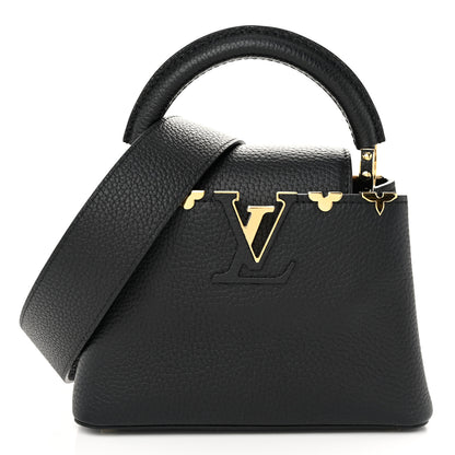 Louis Vuitton Taurillon Embellished Flower Crown Capucines Mini Black 1 of 9