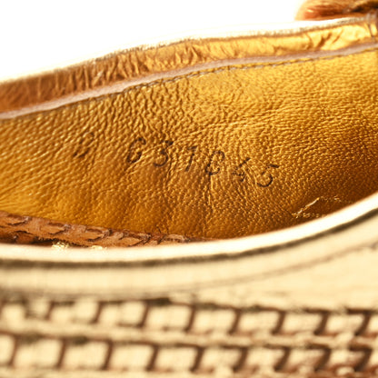Chanel Braided Kangaroo Mocassin Loafers 40.5 Light Gold 8 of 8