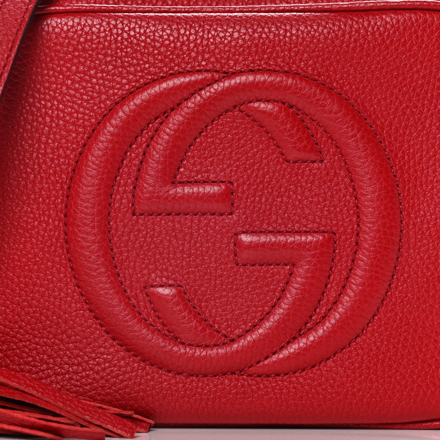Gucci Pebbled Calfskin Small Soho Disco Bag Tabasco Red 10 of 15